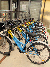 フェラーラのバイクシェアリング用自転車。