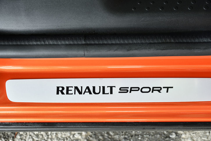 ルノースポールのロゴ入りキッキングプレートが標準で装備される。