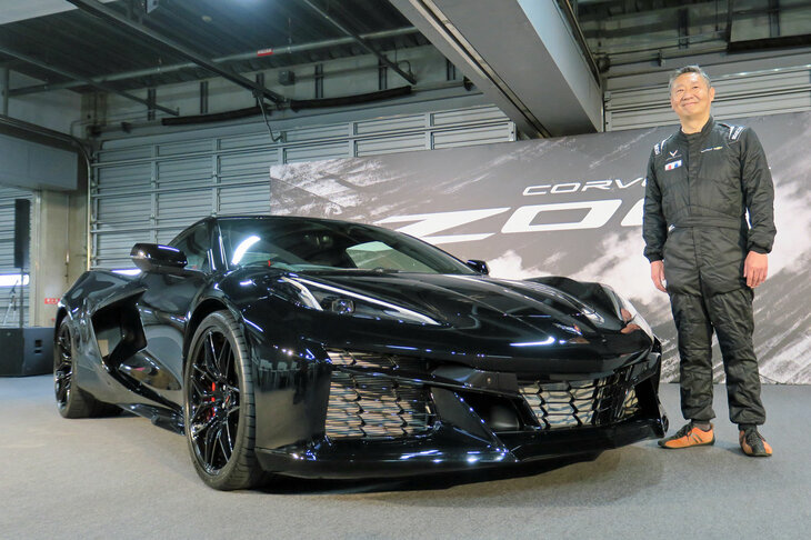 日本初公開された「シボレー・コルベットZ06」。最高出力646PSの5.5リッターV8 DOHCエンジン「LT6」を搭載した、高性能モデルだ。