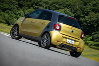 伊豆修善寺サイクルスポーツセンターの駐車場で。こちらでの撮影中に、「フォーフォー ターボ」に乗った競輪選手とおぼしき若者に遭遇した。