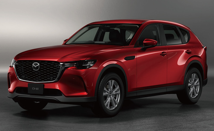 2022年9月に発売される「マツダCX-60」。新開発のFRプラットフォームを使った新型SUVだ。
