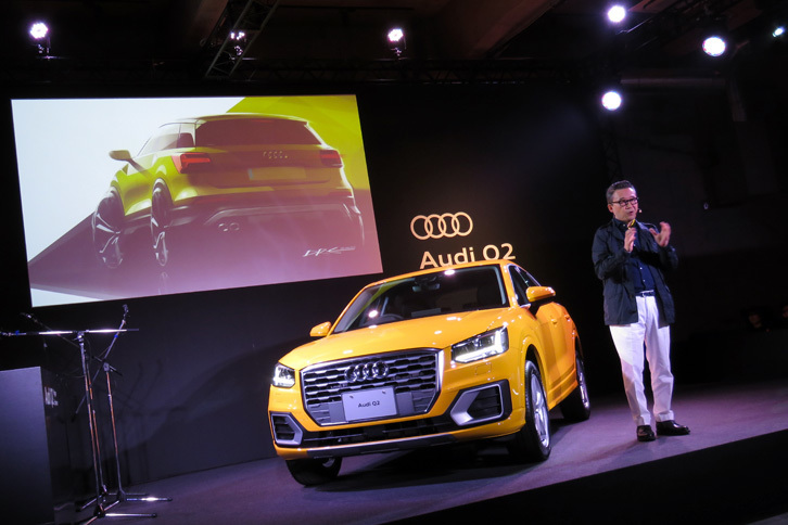 「Q2」のメインターゲットについて、「30代から40台の比較的若い層」と語る、アウディ ジャパンの斎藤 徹社長。