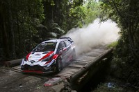 見事優勝を成し遂げた「TOYOTA GAZOO Racing World Rally Team」のヤリ-マティ・ラトバラ／ミーカ・アンティラ組のヤリスWRC7号車。SS20でトップに立ち、その後のSSでベストタイムを連発し、最後までトップを譲らなかった。