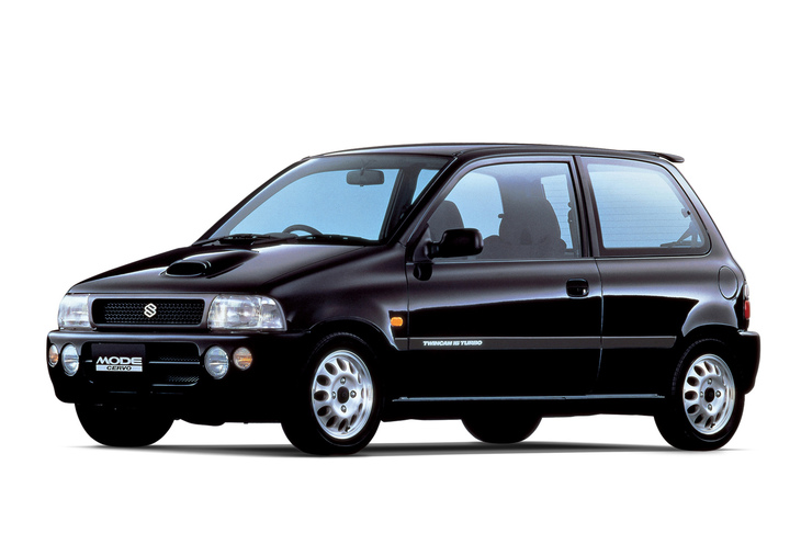 1990年に登場した「スズキ・セルボモード」。軽自動車として初めてABSが採用されていた。