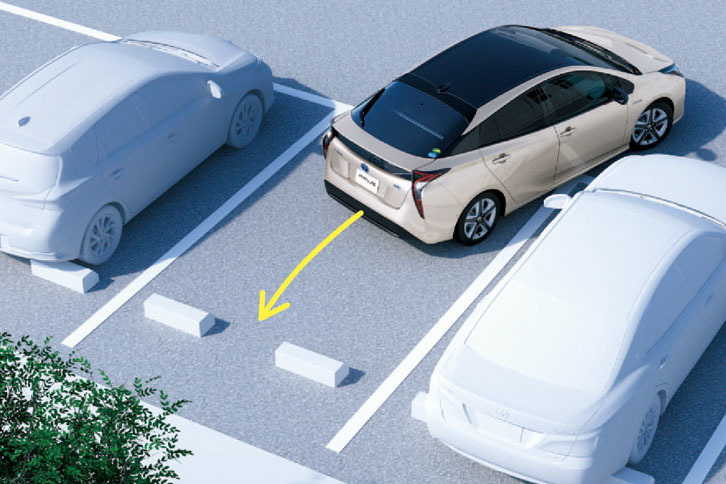 「プリウスS“セーフティープラス”／S“セーフティープラス ツートーン”」は、駐車支援機能の「シンプルインテリジェントパーキングアシスト」を標準装備する。