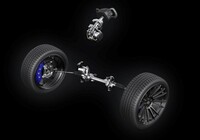 「RZ550e“Fスポーツ”」に搭載されるステアバイワイヤシステムのイメージ。御覧のとおりステアリングシャフトが省略されている。