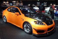 昨年出展されて話題になった「レクサスIS F CCS」の進化版「IS F CCS-R」。ベース車両比で約300kgもの軽量化を実現。