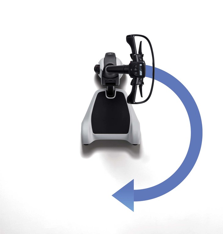 最小回転半径は59cm。その場での旋回が可能となっている。