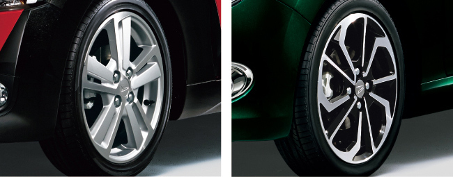 アルミホイールについては、写真の2種類のデザインが各モデルで選択可能となった。