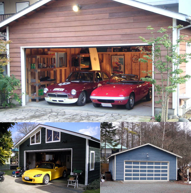 J.STYLE GARAGE | シダーガレージ
価格：132万9900円～

楽しみながら自ら組み上げるDIY派へのおすすめはツーバイフォー工法の木製キットガレージだ。外壁には耐水性があり腐食しにくく、独特の風合いを持つレッドシダーのカナダ製ムク材を使用。サイズはバイク収納向けからクルマ2、3台用まで、各種オプションも豊富に用意される。関東および近県ならば施工も請け負ってもらえる。

問い合わせ：ジェイスタイルガレージ株式会社 0120-485-296