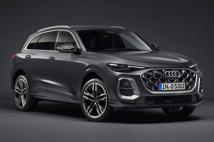 渕野「で、こちらが『Q5』です。『Q4 e-tron』『Q6 e-tron』と比べて、すっきりしてるでしょ？」　
	ほった「そ、そうっすね」　
	清水「フロントマスク以外は」