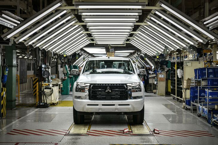 タイ・レムチャバン工場で生産される新型「トライトン」。ルノー・日産・三菱アライアンスでは、各社が強みを持つ地域でリーダー役を務める「レファレンス地域」制度を導入しており、三菱は東南アジア地域でリーダーを担っている。