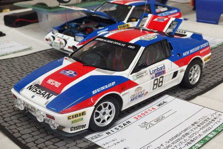 もし「日産MID4」がグループB時代のWRCに参戦していたら、という想定で製作されたグラベル用のテスト走行車両。ベースはフジミ製の1/24キット。