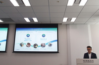 「サステナビリティの取り組み説明会」に臨席し、「統合報告書2024」の発行について説明を行った日産の専務執行役員チーフサステナビリティオフィサー田川丈二氏。