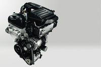 1.4リッターTSIエンジン。「シャラン」のエンジンにはターボとスーパーチャージャー両方の過給機が装備される。
    