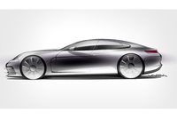 新型「ポルシェ・パナメーラ」のスケッチ。