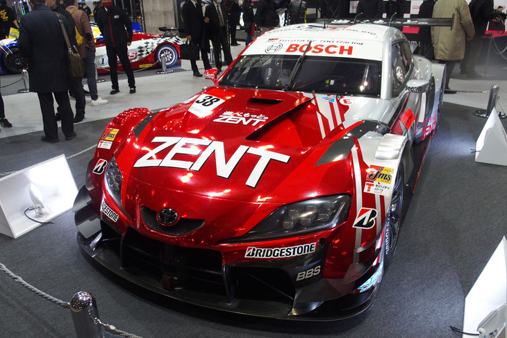 BBSの競技用ホイールを装着したTGR TEAM ZENT CERUMOの「ZENT CERUMO GR Supra」。