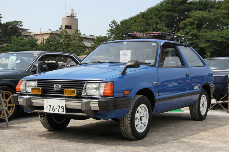 1981年「スバル・レオーネ スイングバック4WD」。1979年に登場した2代目レオーネのホイールベースを短縮し、3ドアハッチバックボディーを載せたモデルがスイングバック。