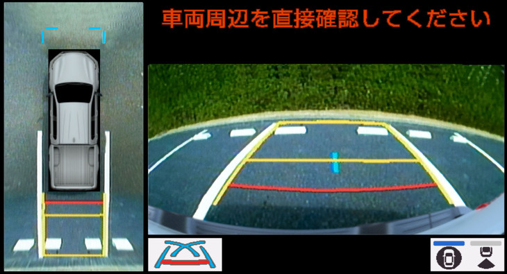 ディスプレイオーディオの標準装備化と合わせて360度モニターも搭載された。