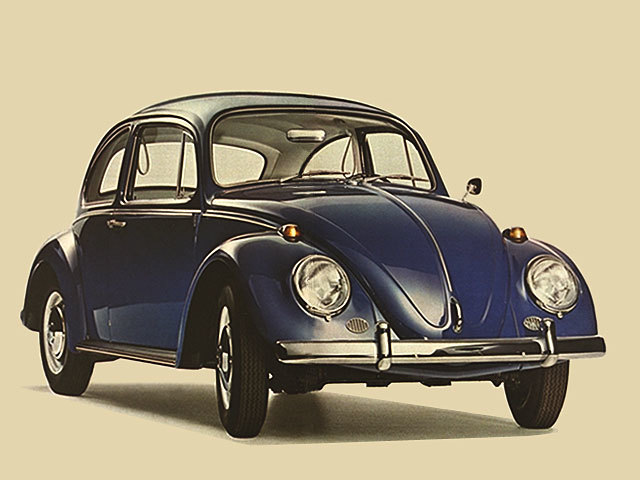 「フォルクスワーゲン・ビートル」
	フェルディナント・ポルシェ博士が設計した大衆車で、正式名称は「タイプ1」。ビートルというのはカブトムシに似たフォルムから付けられた愛称。ドイツで生産終了してからも海外では根強い需要があり、2003年に最終車両がメキシコ工場で造られた。