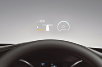 前方から目をそらすことなく運転に必要な情報が確認できるヘッドアップディスプレイ。