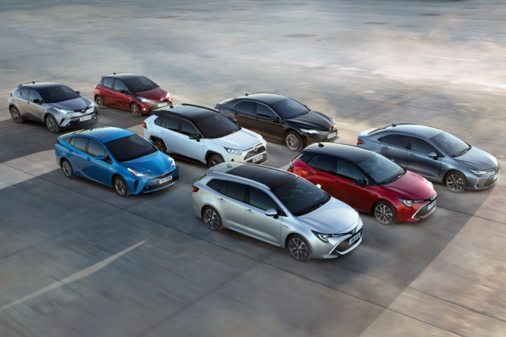 HEVのラインナップを豊富に取りそろえるトヨタ。欧州ではすでにHEVの販売比率が50％を超えている。