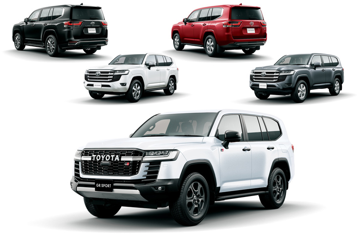 「ランドクルーザー」のラインナップの中軸を担うのは、装備の充実度に応じて設定される「GX」「AX」「VX」「LX」の4グレード。「GRスポーツ」はこれらとは趣を異にする、悪路走破性を追求した特殊なスポーツグレードだ。