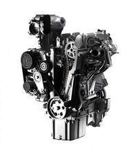 ひょろりとした細身のシルエットが印象的な、新開発の2気筒エンジン「ツインエア」。