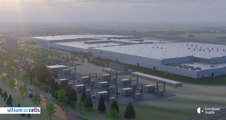 米テネシー州ナッシュビルに建設されるゼネラルモーターズ（GM）とLGエナジーソリューションの合弁バッテリー工場。「アルティウム」バッテリーセルを製造する全米第2の施設となり、約1300人の新規雇用を創出するという。稼働後は、GMのスプリングヒル組立工場にバッテリーセルを供給する。