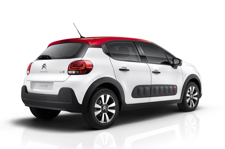 「C3」のリアビュー。しっかりとカタマリ感や踏ん張り感が表現されているあたりなどは、さすがフランス車である。