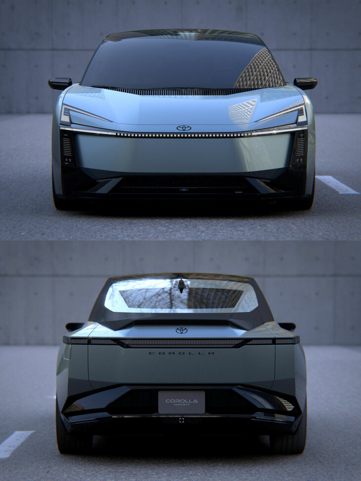 フロントマスクは、今日のトヨタ車に広く用いられている“ハンマーヘッド”をよりシャープにした印象。テールランプは今はやりのドットデザインだ。