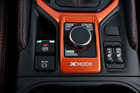 新たにダイヤル式となった「X-MODE」のコントローラー。個人的には、「SNOW DIRT」「D.SNOW MUD」という表記が、ちょっと分かりづらい気がするのだが……。