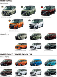 「ソリオ」のカラーバリエーション。