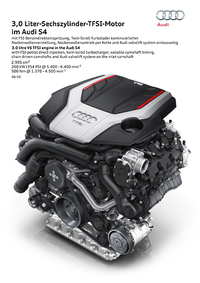 「S4」には354psを発生する3リッターV6ガソリンターボエンジンが搭載される。
