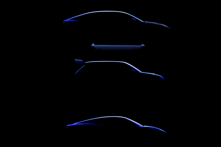 こちらはスポーツカーブランド、アルピーヌの新型車のシルエット。こちらでもEVモデルの投入が計画されている。