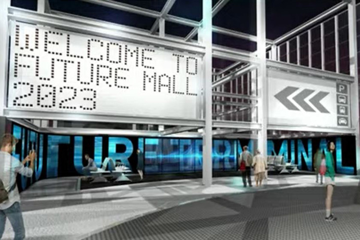 「ジャパンモビリティショー2023」では、2030年や2050年といった未来の日本の暮らしとモビリティーを提案・表現する「フューチャーモール」をメインコンテンツに位置づけるという。写真はそのブースイメージ。