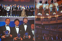 フランスのヴェルサイユ宮殿で行われた、2017年の表彰式の様子。川畑真人選手は「F1ドライバーを含む700人が出席するこの“セレブ体験”は忘れがたい。他人には絶対譲りたくないですね」と笑う。