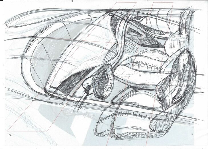 インテリアのスケッチ。