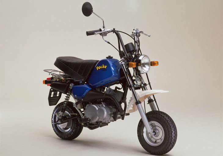 1980年に登場した「ヤマハ・ポッケ」。6インチタイヤを装着した車体は、同時期の「ホンダ・モンキー」よりコンパクトだった。