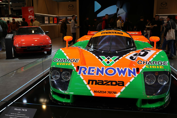 2025年は「MX-5」の欧州導入35周年の記念展示を行ったマツダ。今回は「787B」（展示車はスペアカー）のルマン優勝35周年を祝った。