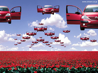 これが空飛ぶC3。壁紙のダウンロードは、シトロエンジャポン（http://www.citroen.jp/）へアクセスください
	 