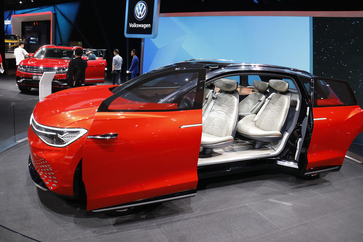 2019年の上海オートショーにおけるフォルクスワーゲンブースで。