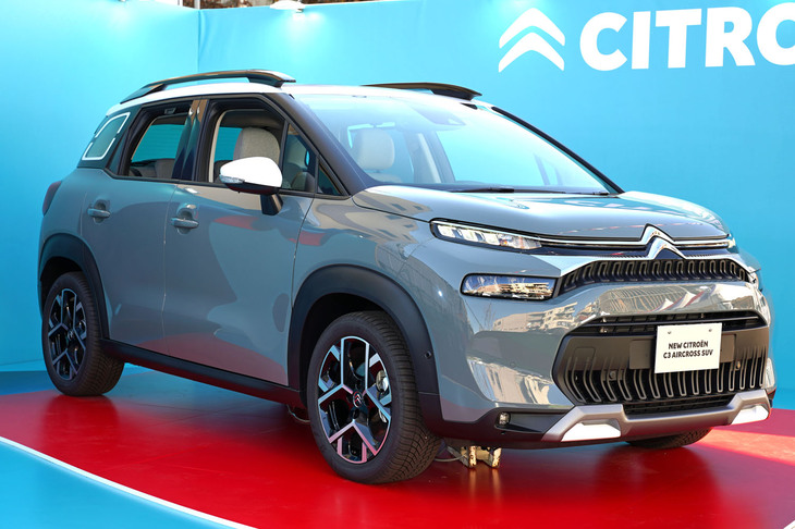 イベント開幕と同じ日に発売された「C3エアクロスSUV」のマイナーチェンジモデル。フロントマスクがガラリと変わった。