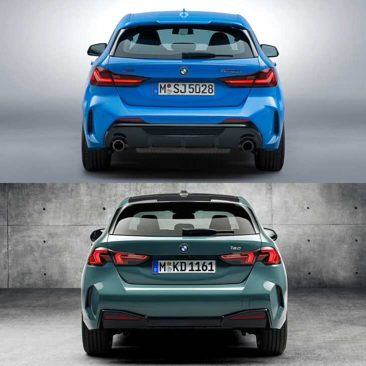 最後にリア。バンパーとヘッドランプを除くと、ボディーもドアやボンネットといった“フタもの”も、その大部分が共通となっているのがわかる。