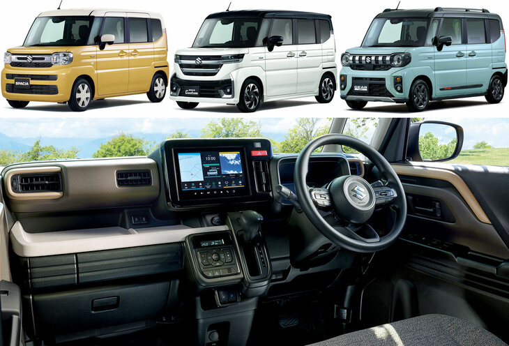 現在2番手で「ホンダN-BOX」を追撃する「スズキ・スペーシア」。そこら中に収納スペースを設けた、使い勝手の権化のような車内空間がスゴい。