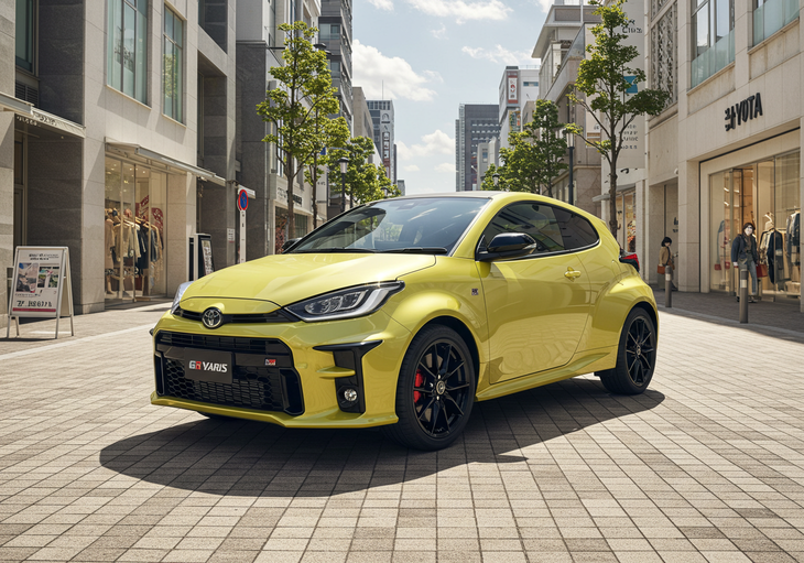 一般に無料で提供されている画像生成AI、ImageFX（Google）による画像。前2点の「GRヤリス」と同じプロンプトを使って生成している。