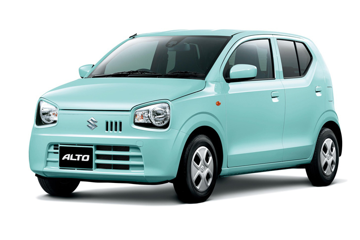 特別設定色「フレンチミントパールメタリック」が用いられた「スズキ・アルトS」。