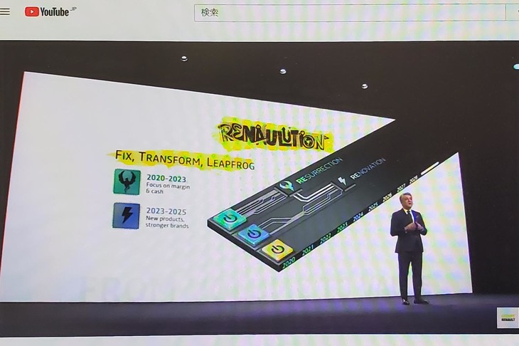 2021年1月にオンラインで開催された、グループ・ルノーの新戦略発表会。そのなかで、アルピーヌを前衛的なブランドへと飛躍させ、ピュアスポーツカーだけでなくBセグメントのEVをつくる計画も明らかにされた。