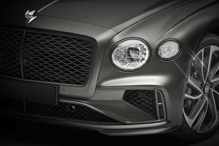 今回公開された、次期「フライングスパー」のティザーイメージ。