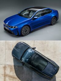 「i3」（上）と「iX3」（下）。抑揚のないボディーの前後に、同じようなフェンダーの張り出しをくっつけるやり方は、“ノイエクラッセデザイン”の車種に共通する手法といえる。